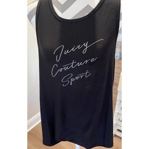 Juicy Couture Tank Top Shirt SZ M Black Running Gym Workout Casual Womens Muscle